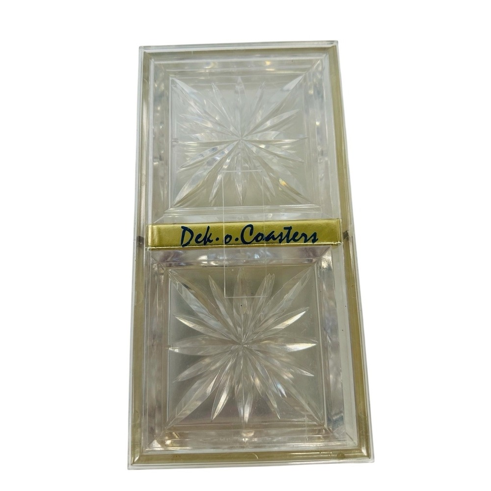 MCM Starburst Acrylic Coasters by Dek-O-Coasters Set Of 8 In Case Starburst VTG‎ - Picture 2 of 8